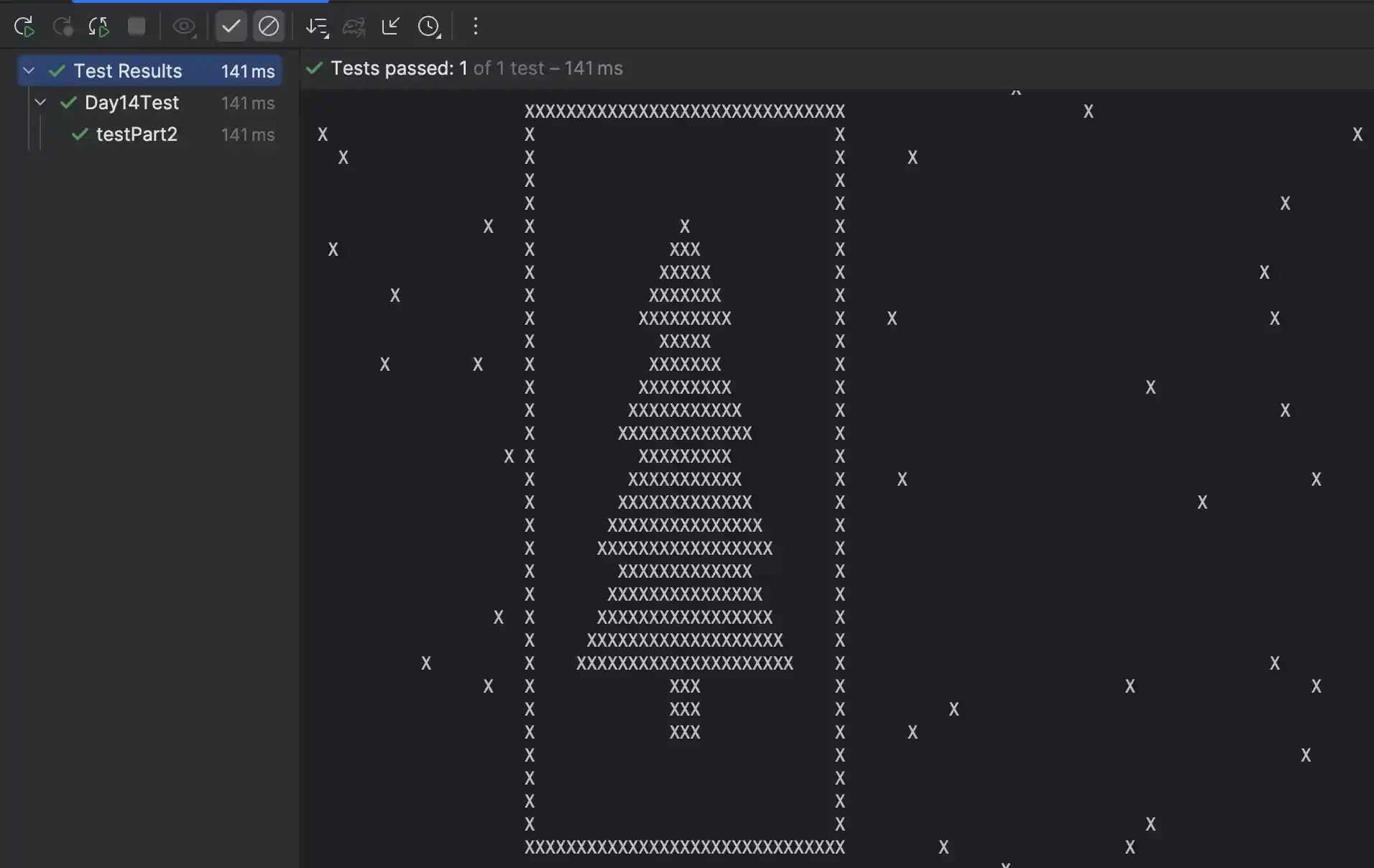 Screenshot of the easter egg computed from my input in Advent of Code 2024